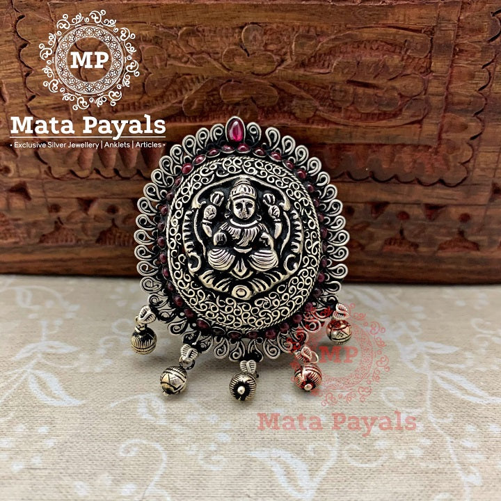 Traditional Lakshmi Oxidised Pendant