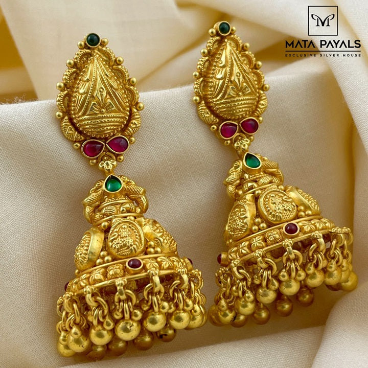 Traditional Gold Polish Heavy Jhumka