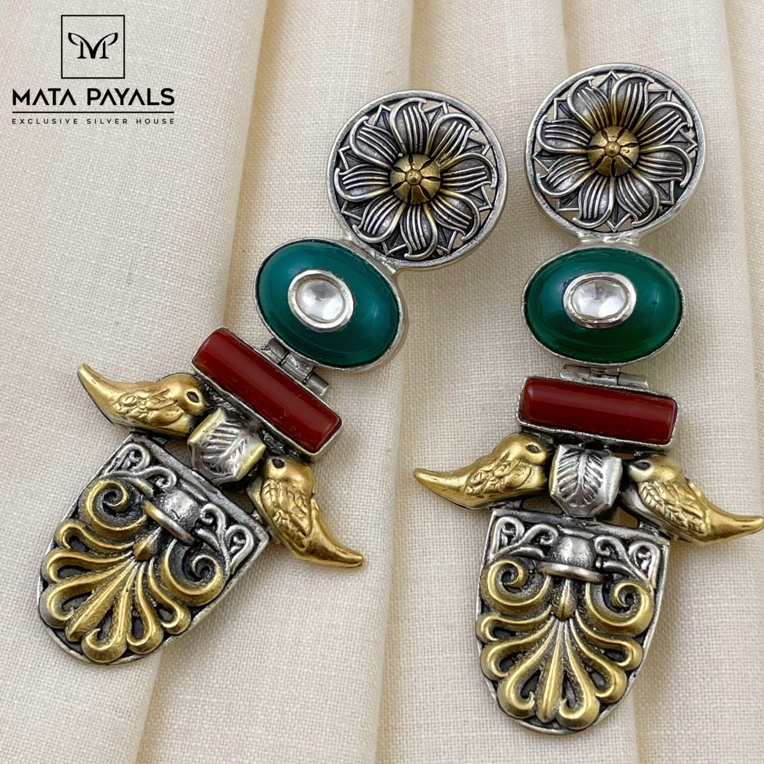 Tribal Dual Tone Earrings