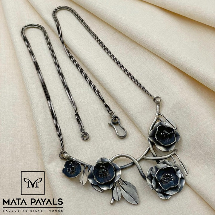 Tribal Floral Oxidised Necklace