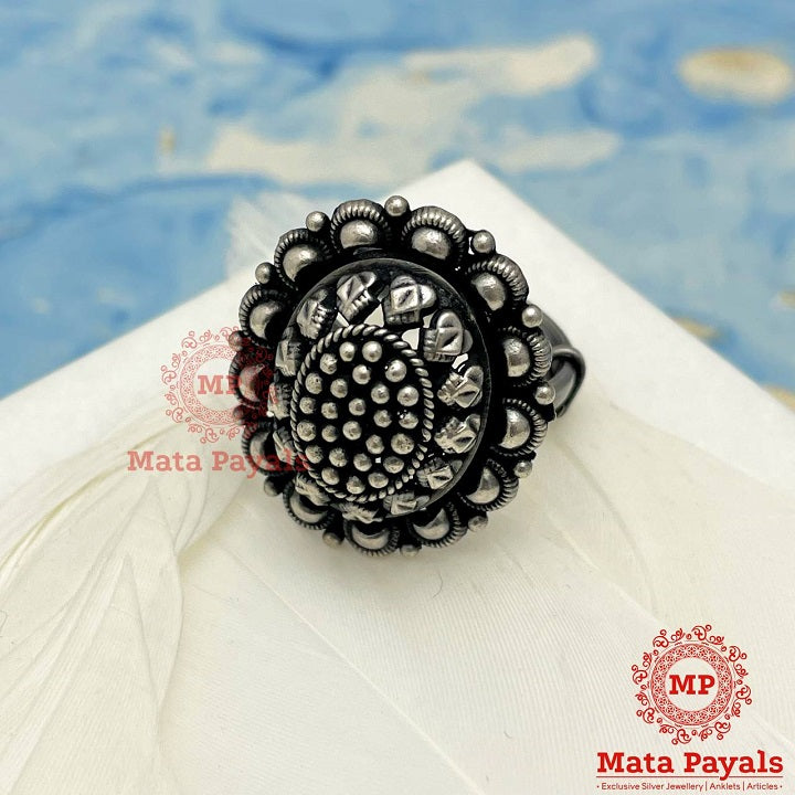 Tribal Oxidised Finger Ring