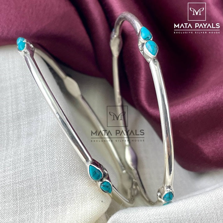 Turquoise Charmer Silver Bangle