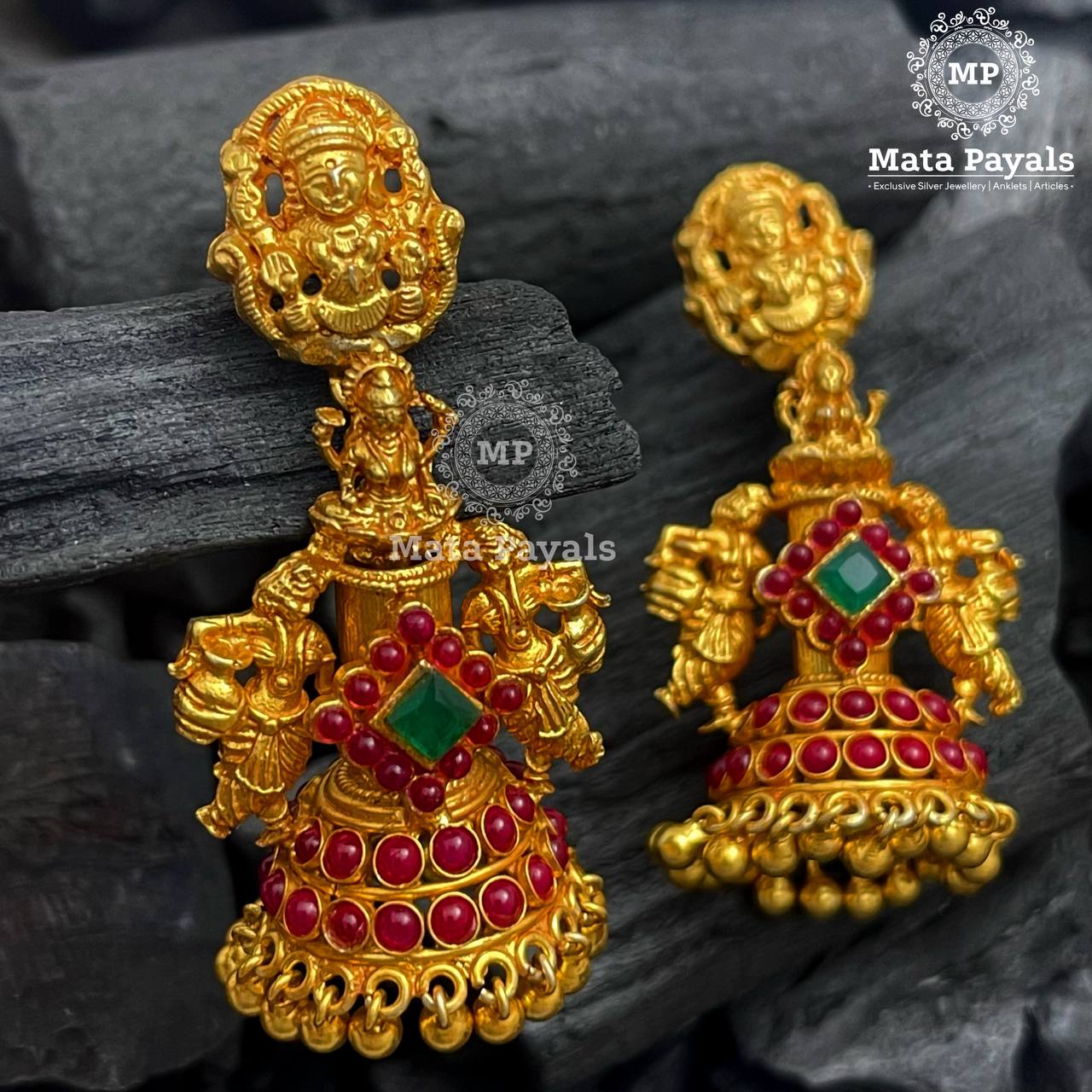 Unimaginable Shri Lakshmi Nartaki Gold Plated Jhumka