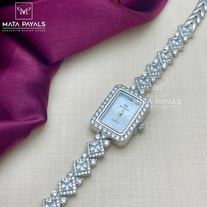 Vivacious Zircon Silver Watch