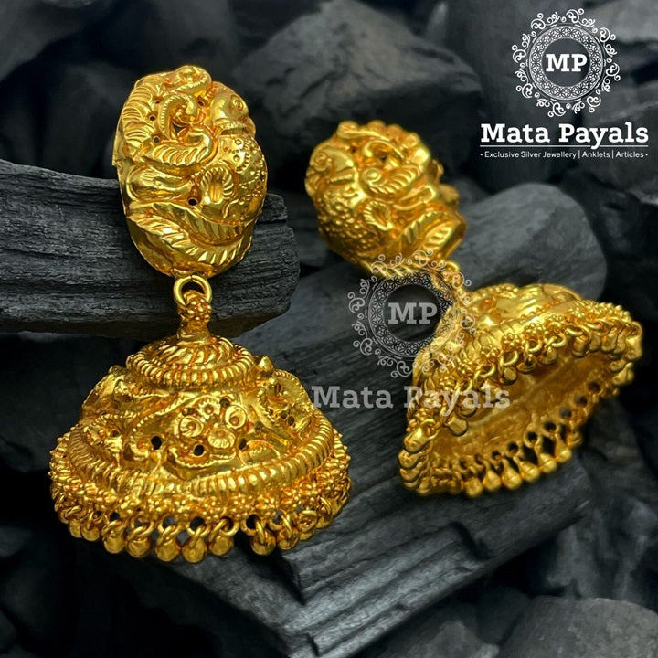 Wondrous Silver Gold Plated Jhumka