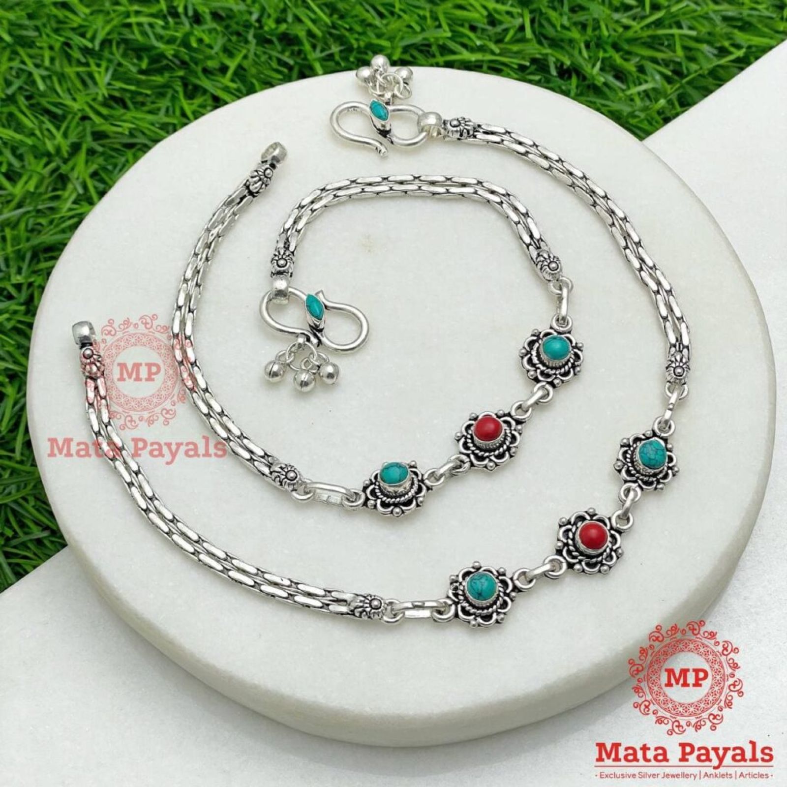 Cute Floret Turquoise Coral Anklet