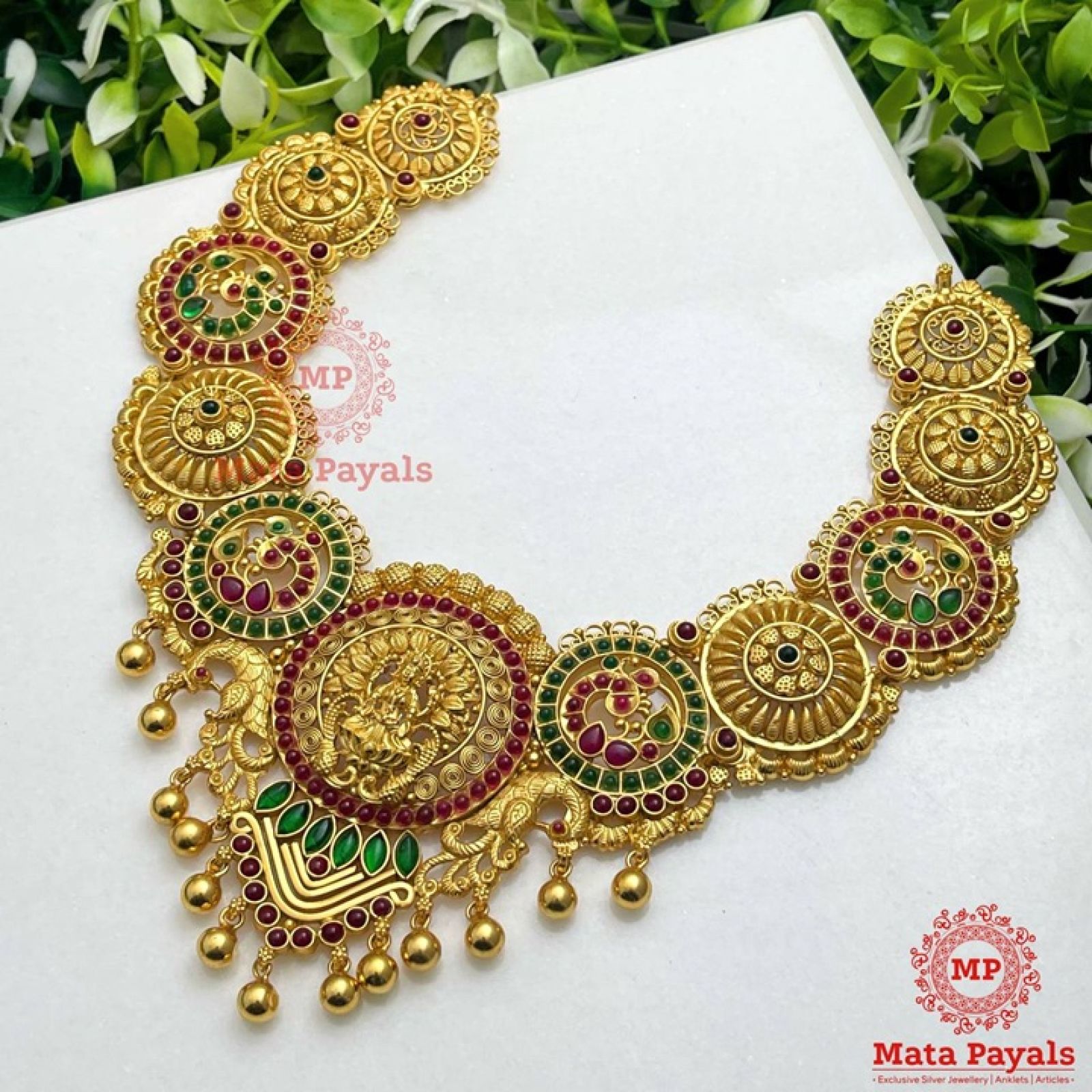 Devi Lakshmi Kemp Gold Plated Necklace