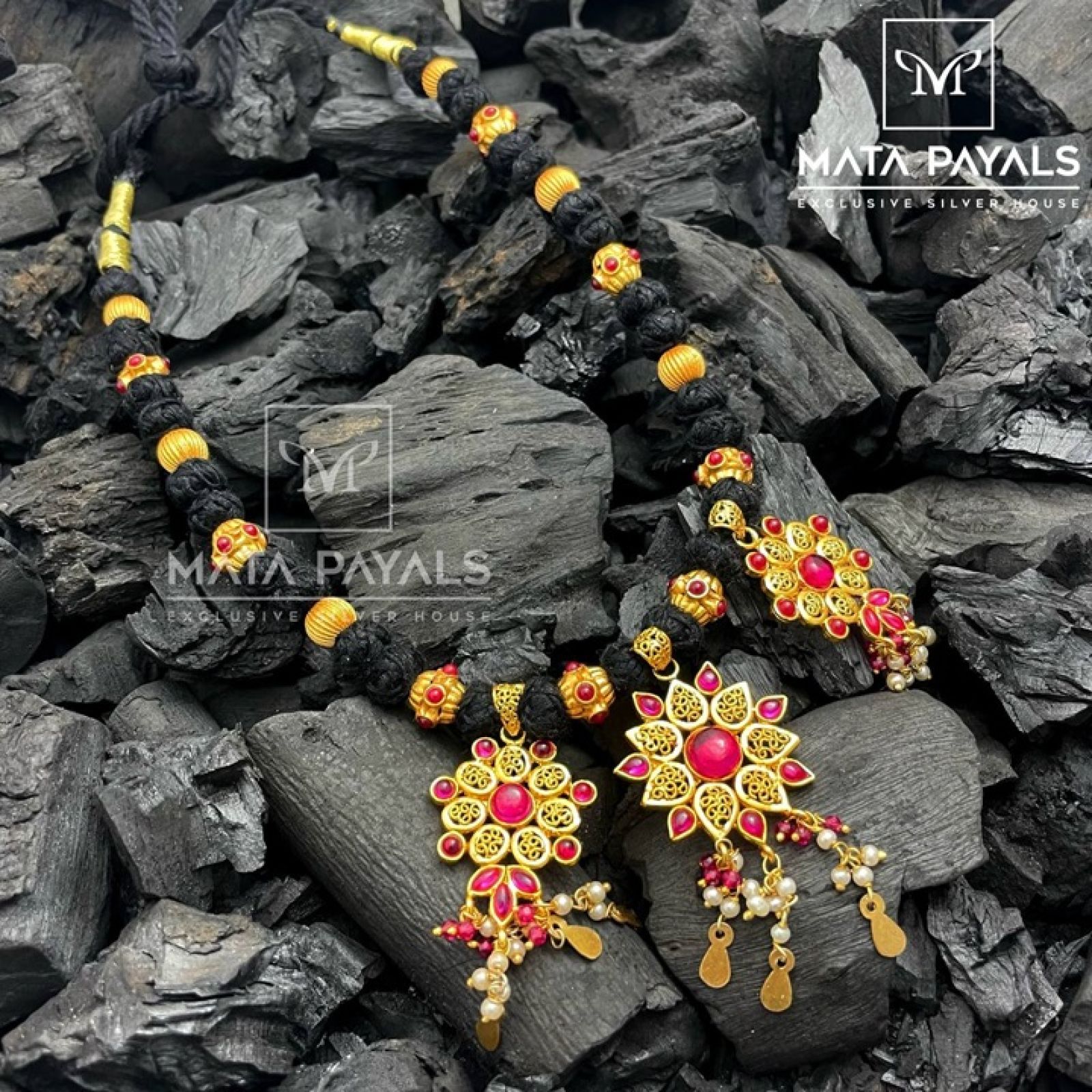 Exquisite Beaded Thread Gold Plated Necklace