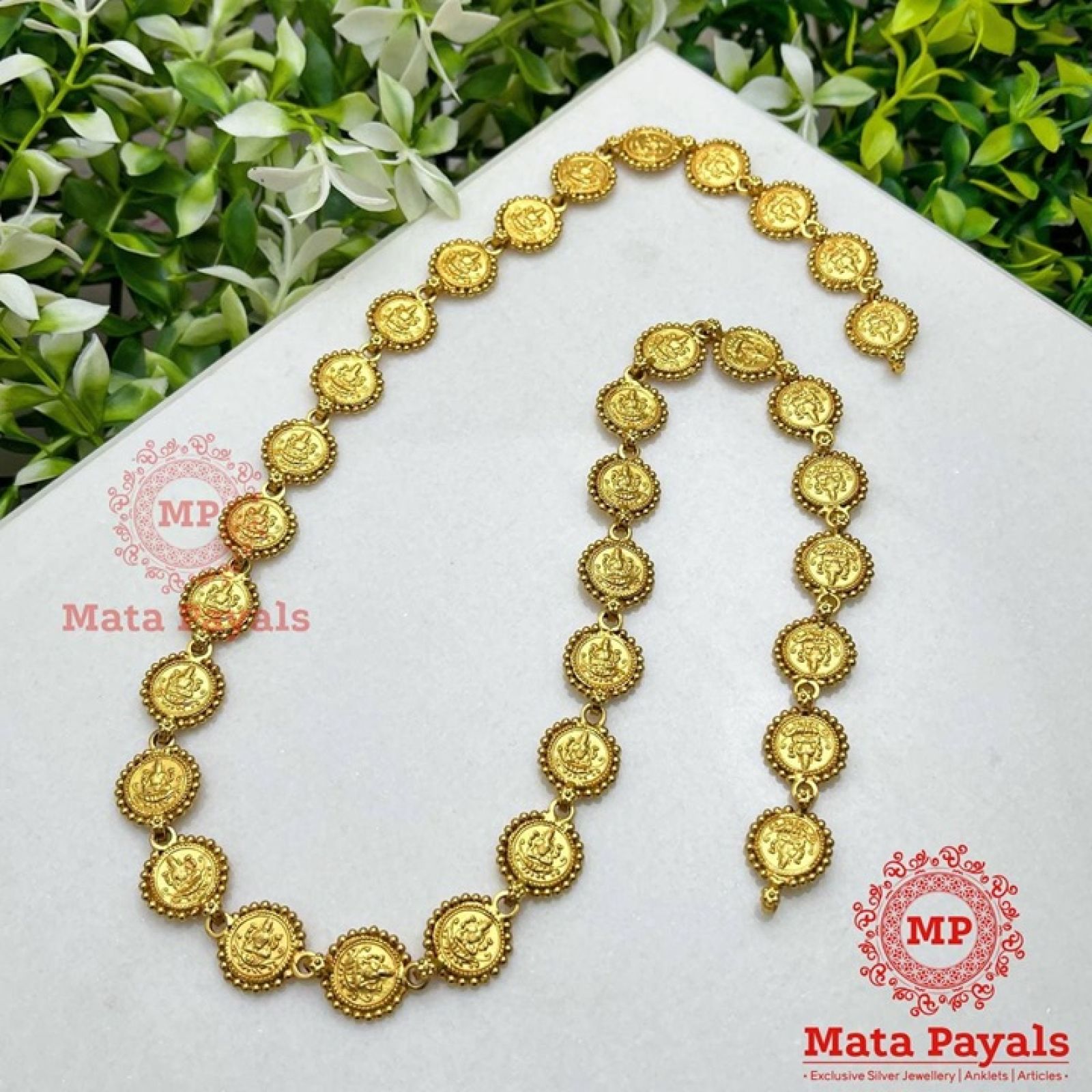 Exquisite Maha Lakshmi Kasu Gold Plated Hara