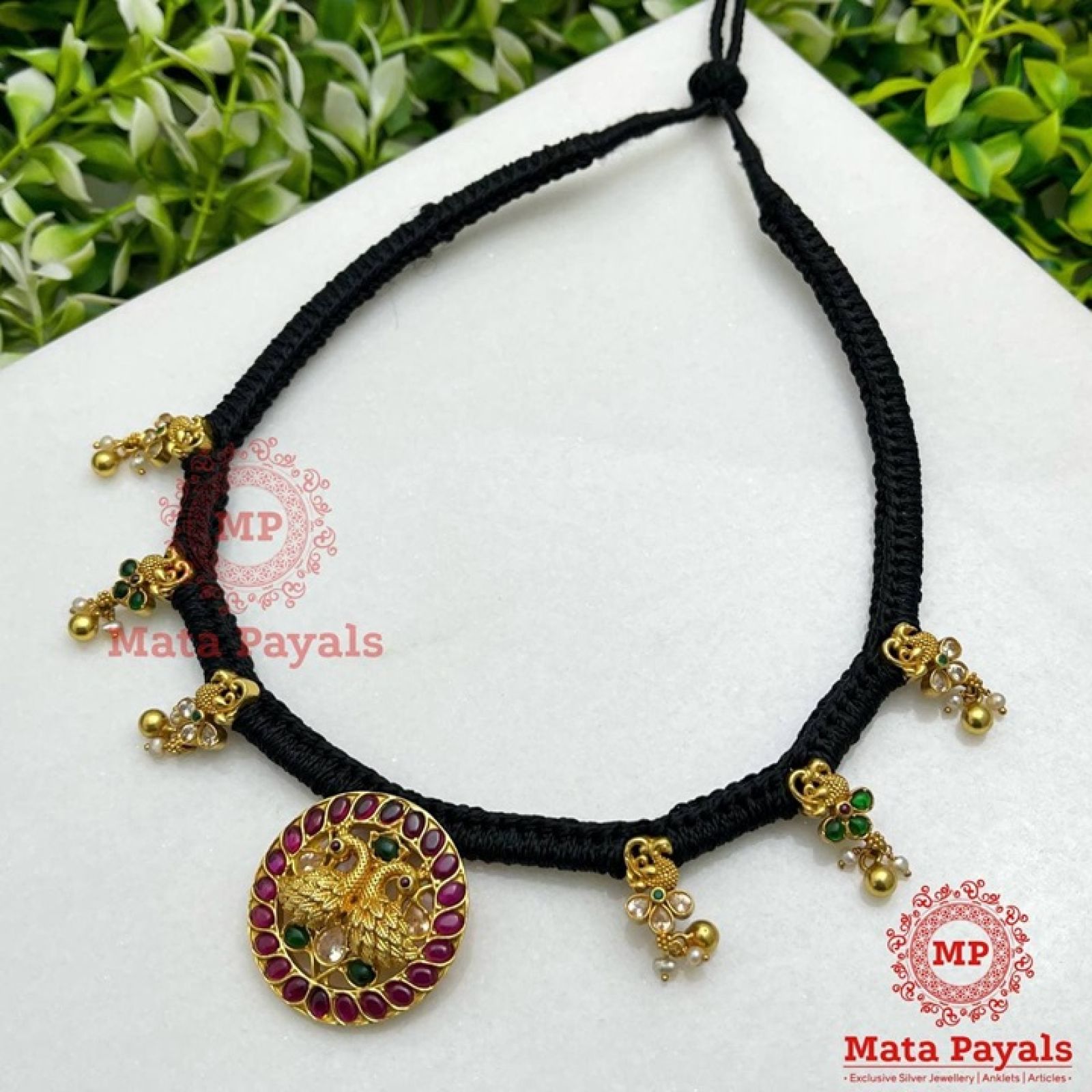 Exquisite Peacock Gold Plated Thread Necklace