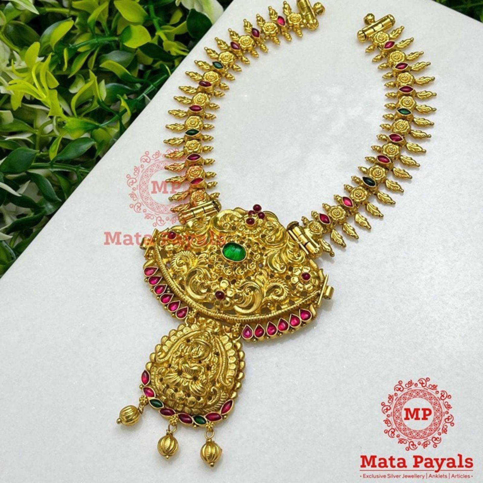 Filigree Maha Lakshmi Gold Plated Necklace