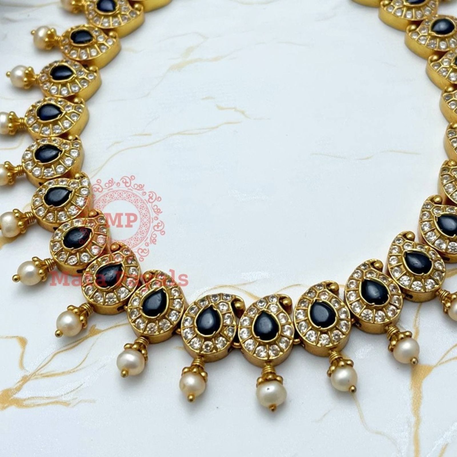 Gleaming Blue Mango Gold Plated Necklace