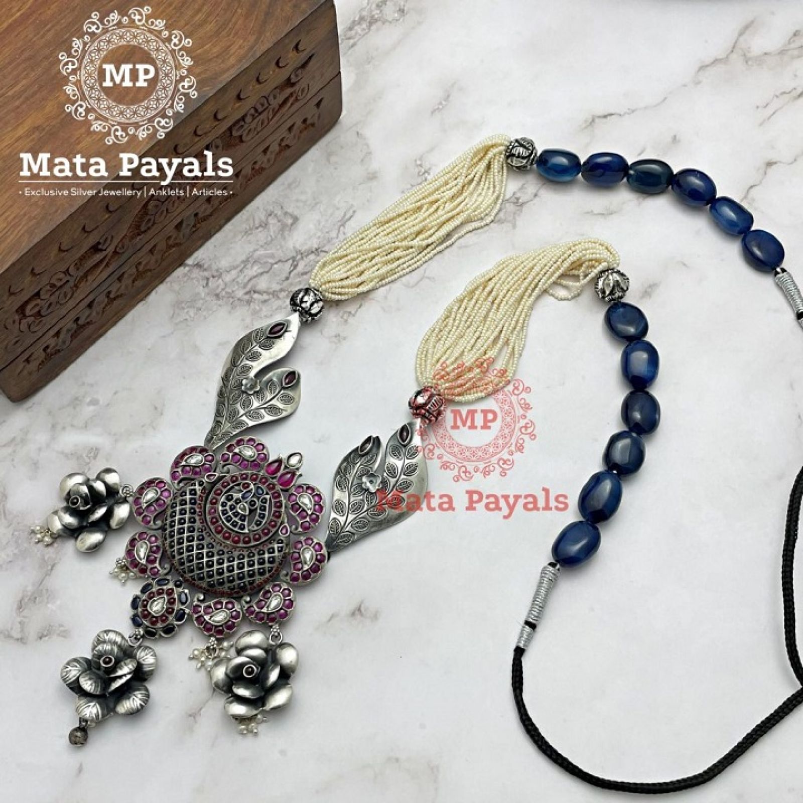 Gorgeous Mandala Mayur Pearl Necklace
