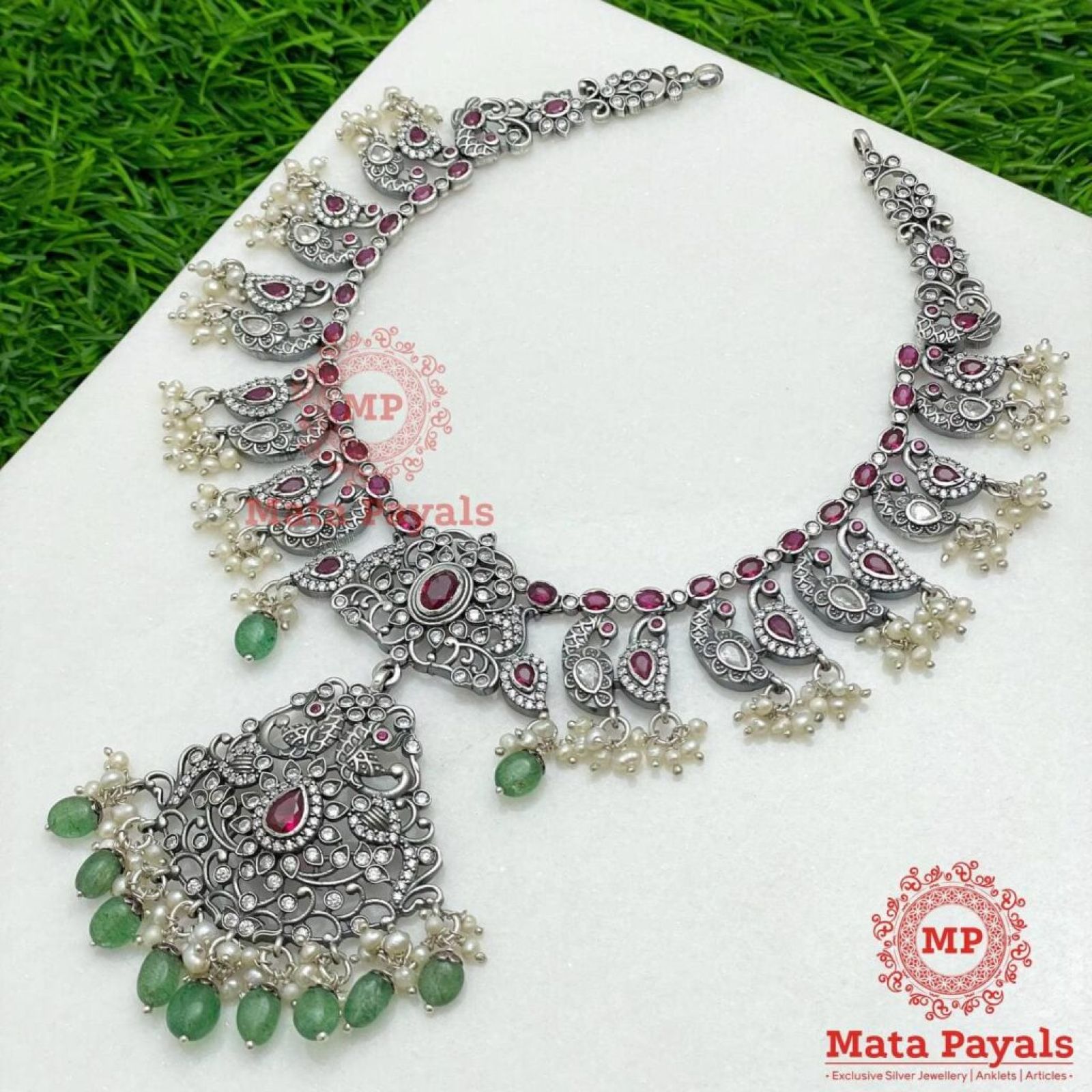 Gorgeous Mayur Oxidised Silver Necklace