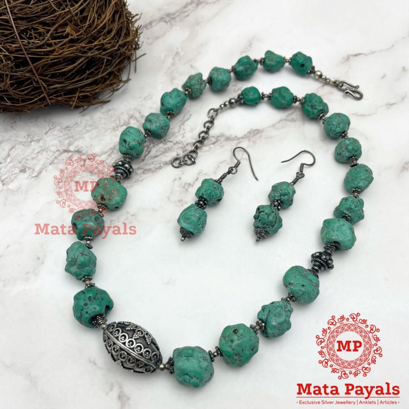 Greenish Turquoise Beads Necklace