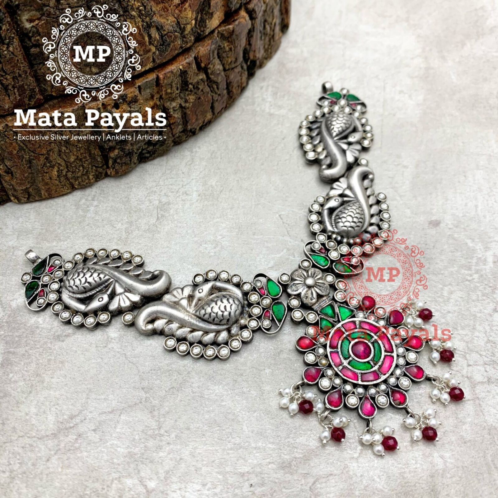 Magisterial Peacock Floral Necklace