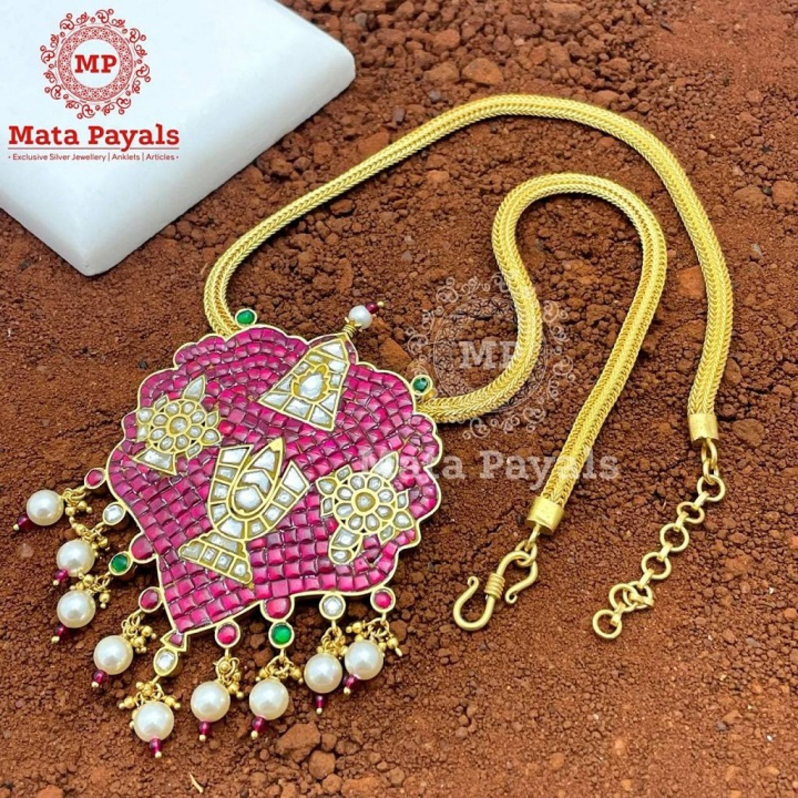 Magnificent Shanku Chakra Nama Gold Plated Necklace