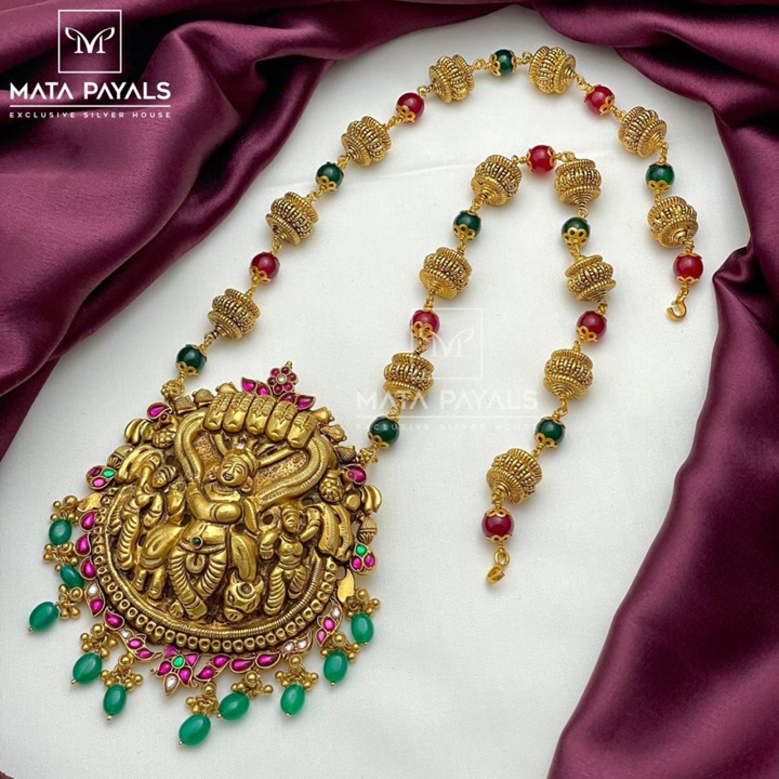 Majestic Shri Krishna Nakshi Bead Necklace