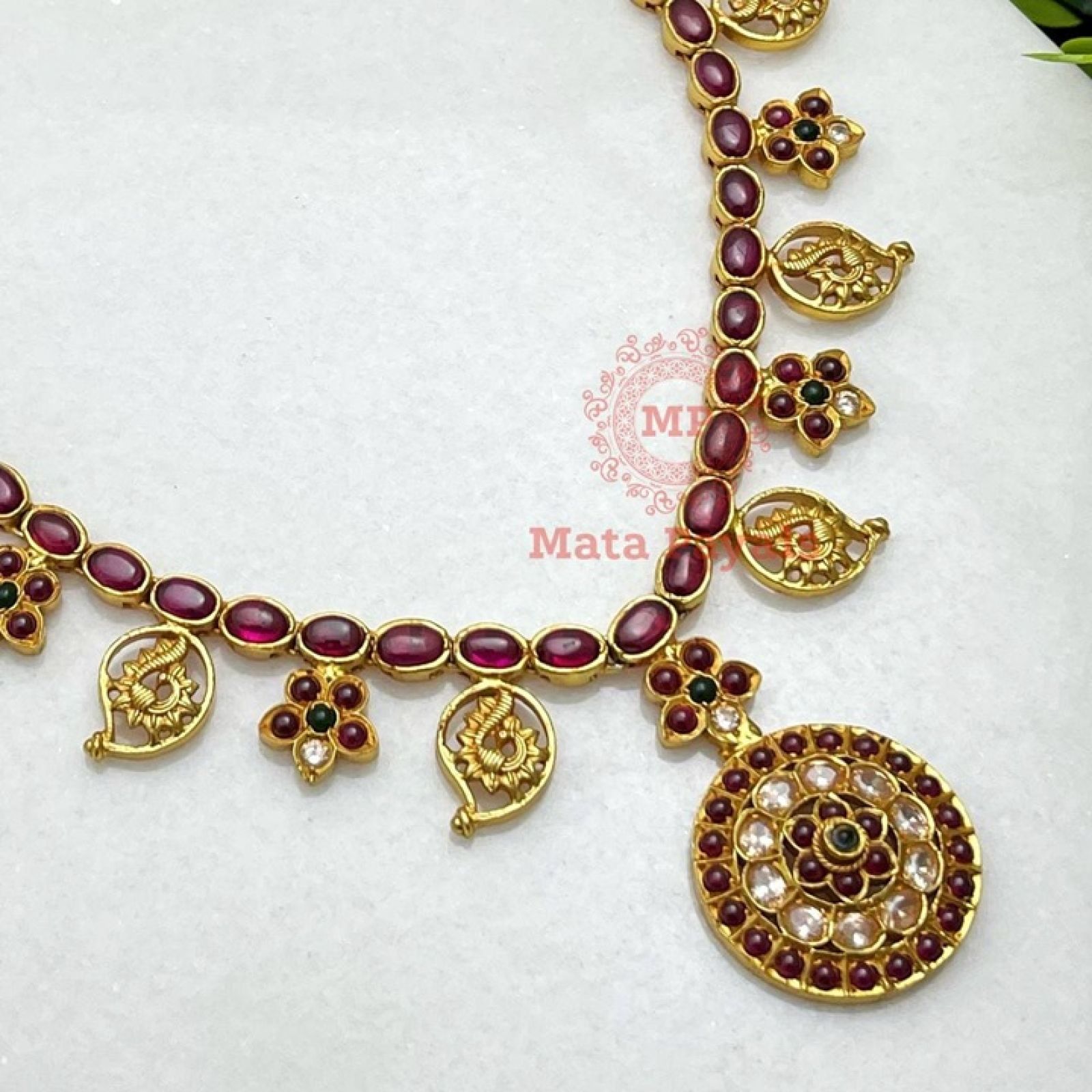 Mandala Mayur Gold Plated Necklace