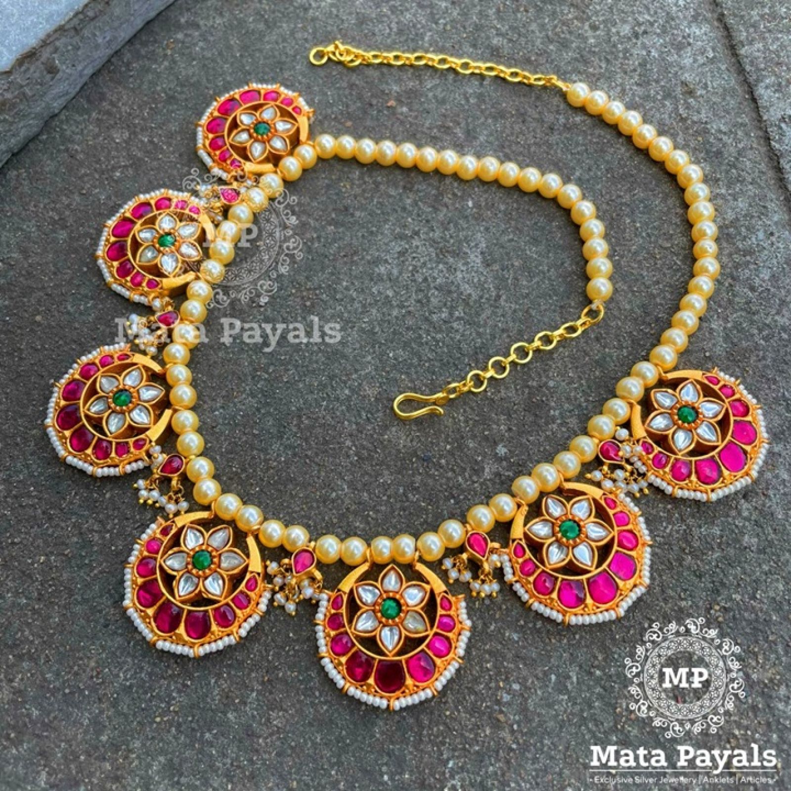 Mesmerizing Ardha Chandra Gold Plated Necklace