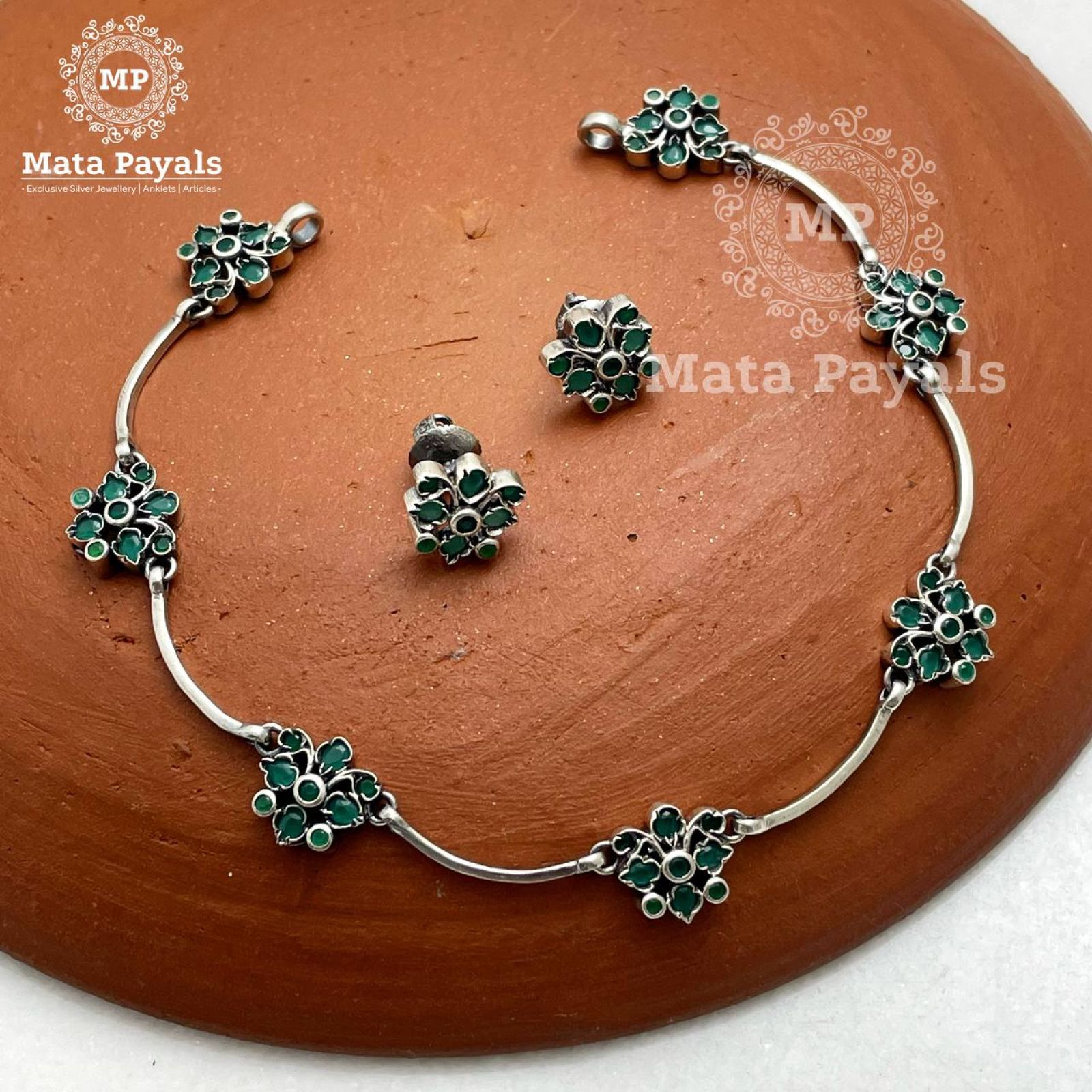 Spectacular Green Oxidised Necklace Set