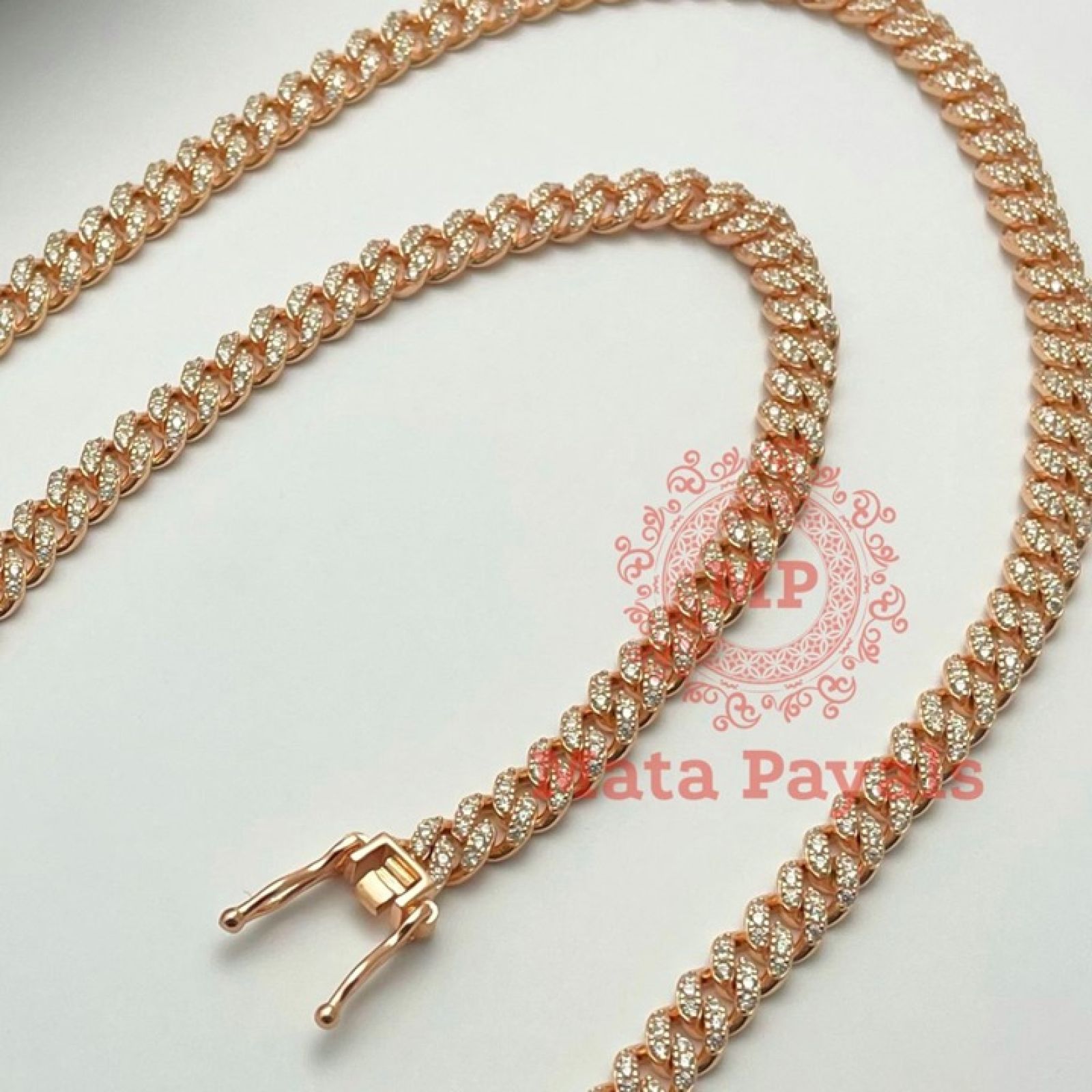 Trendy Zircon Rose Gold Linked Neck Chain