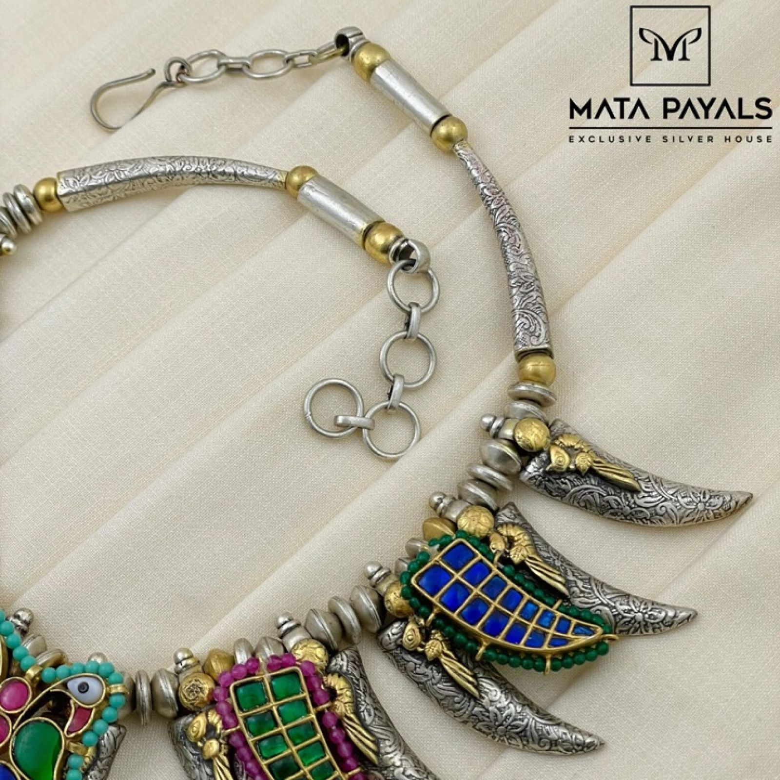 Tribal Tusk Dual Tone Necklace