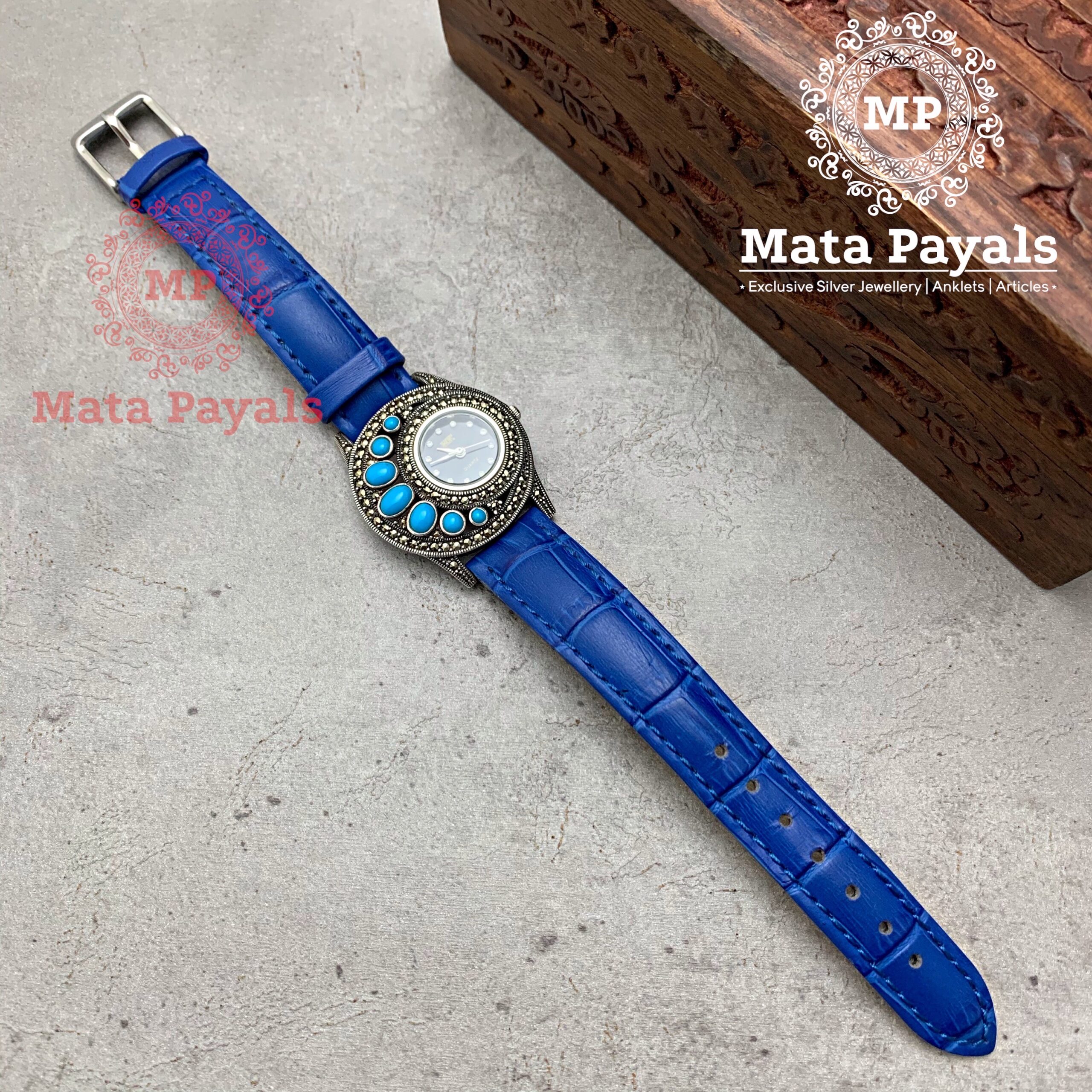 Impressive Turquoise Marcasite Watch