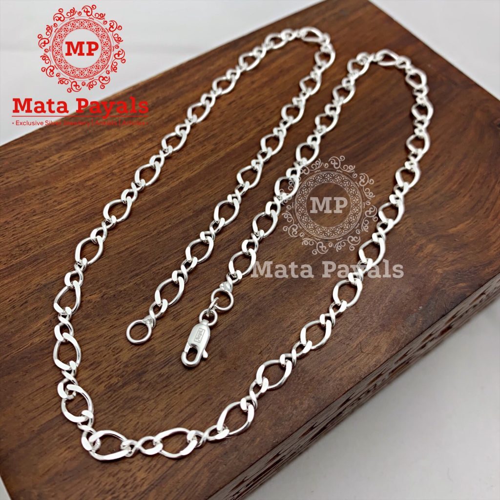 Oval Designed Silver Neck Chain