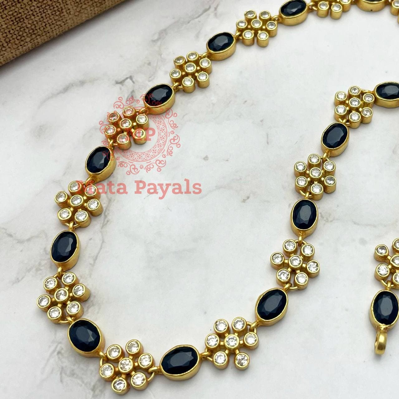 Blue Flower Gold Plated Necklace Z