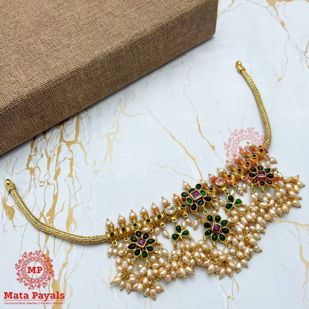 Green Pearl Gold Polish Necklace F