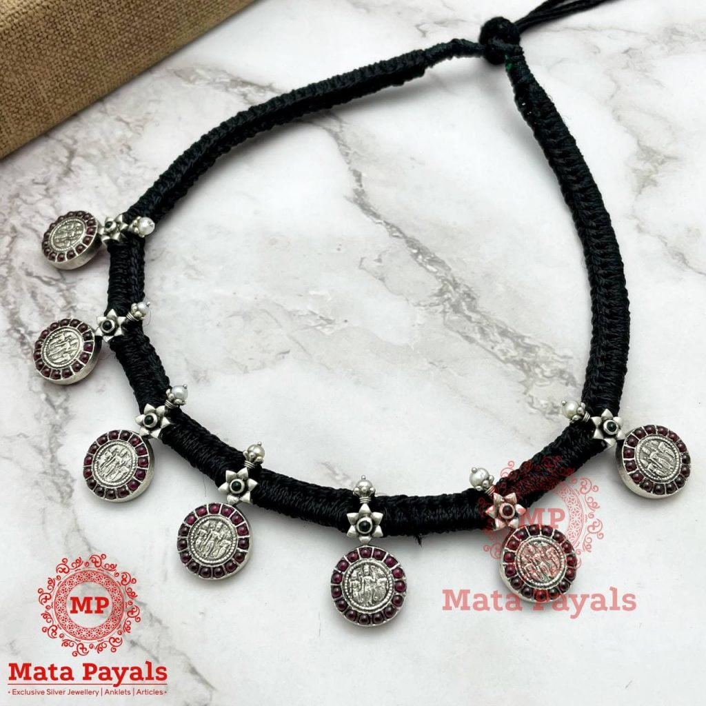 Ram Parivar Oxidised Silver Necklace