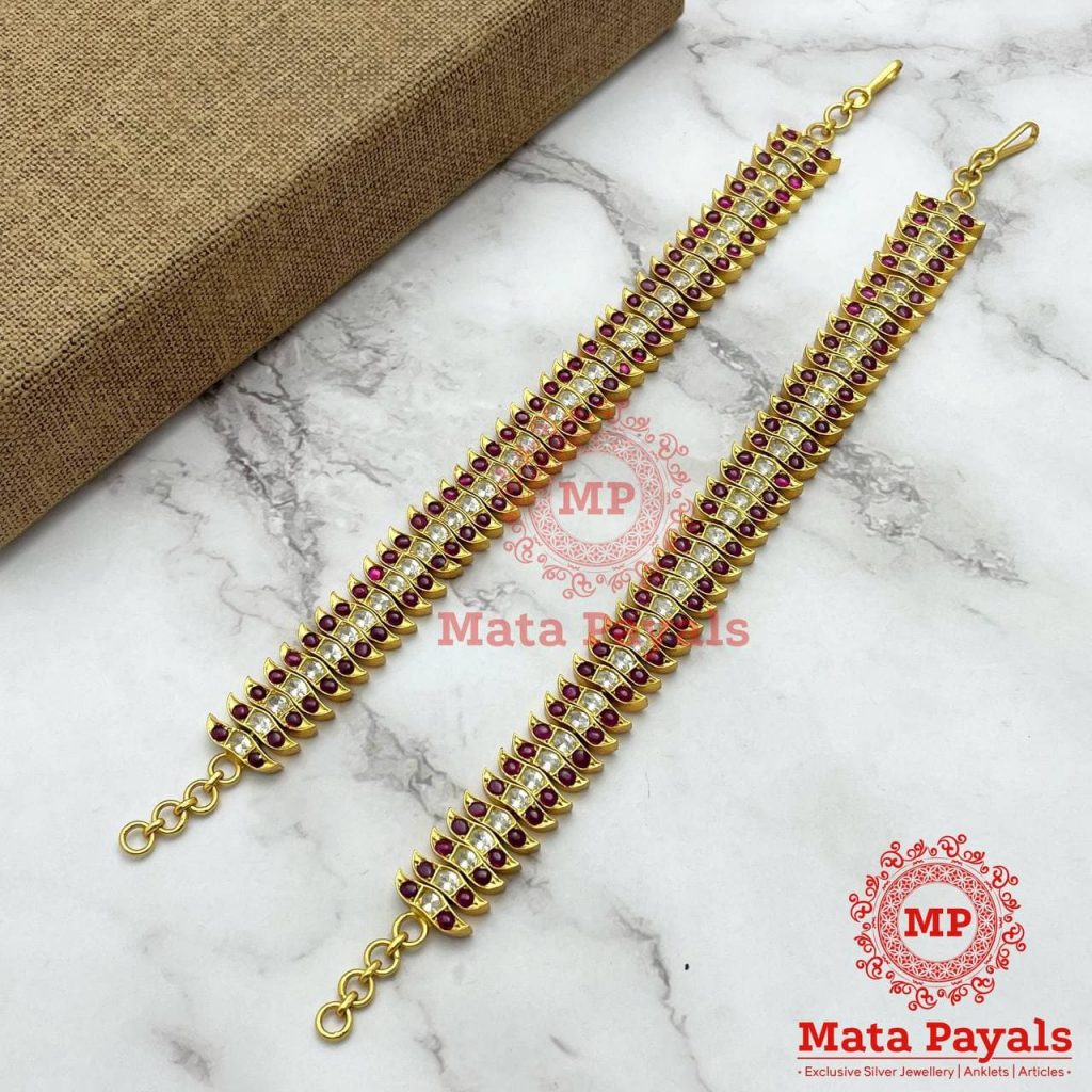 Red & Zircon Gold Plated Mathi