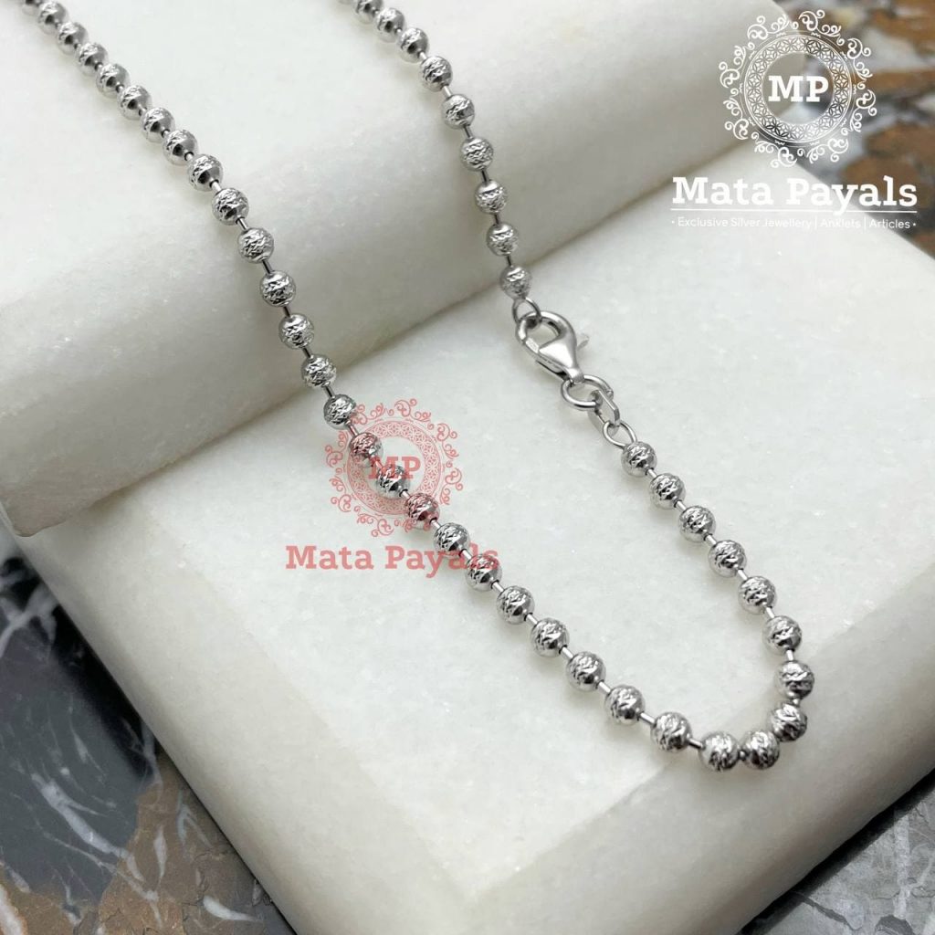 925 Sterling Silver 2mm Ball Bead Oxidized Chain – Oliver & Navy
