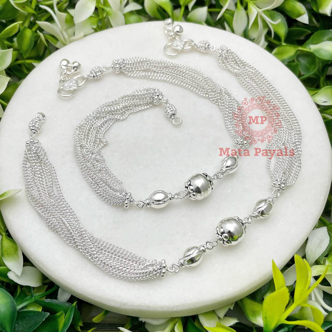 Ball Chain Silver Anklet F