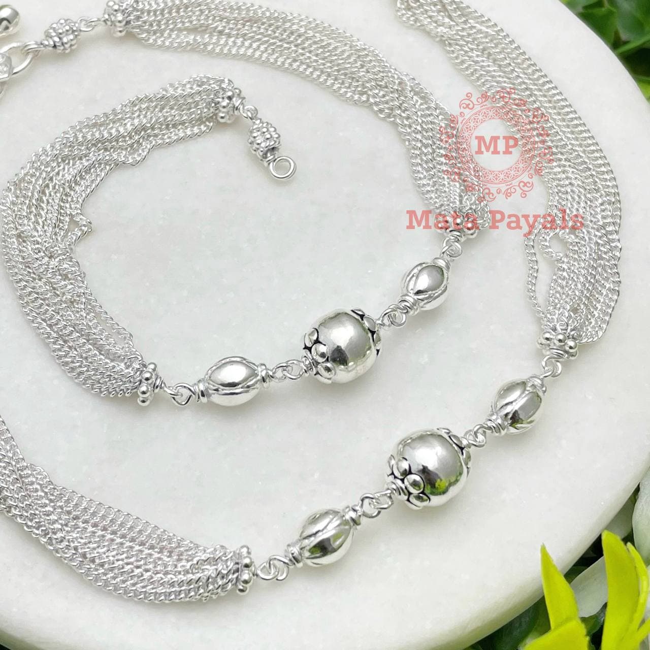 Ball Chain Silver Anklet Z