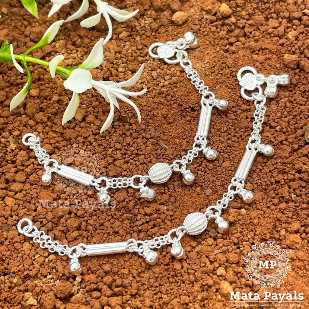 Beaded Silver Baby Anklet
