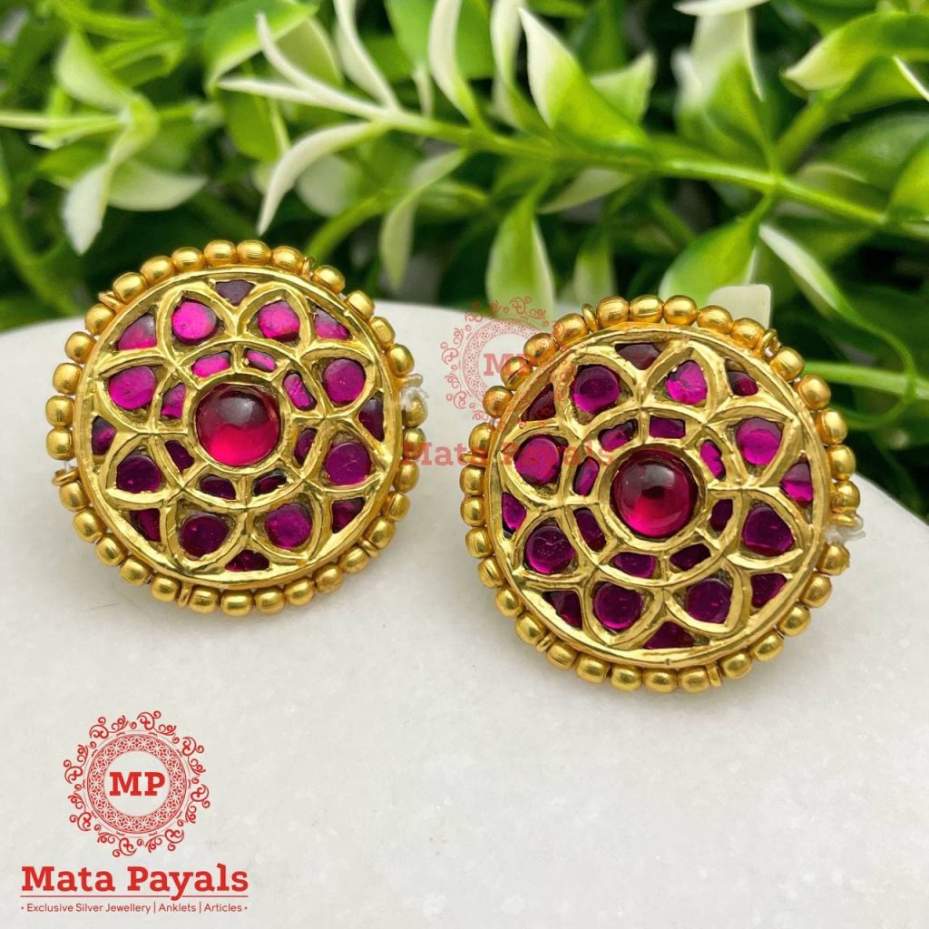 Flower Silver Gold Plated Stud