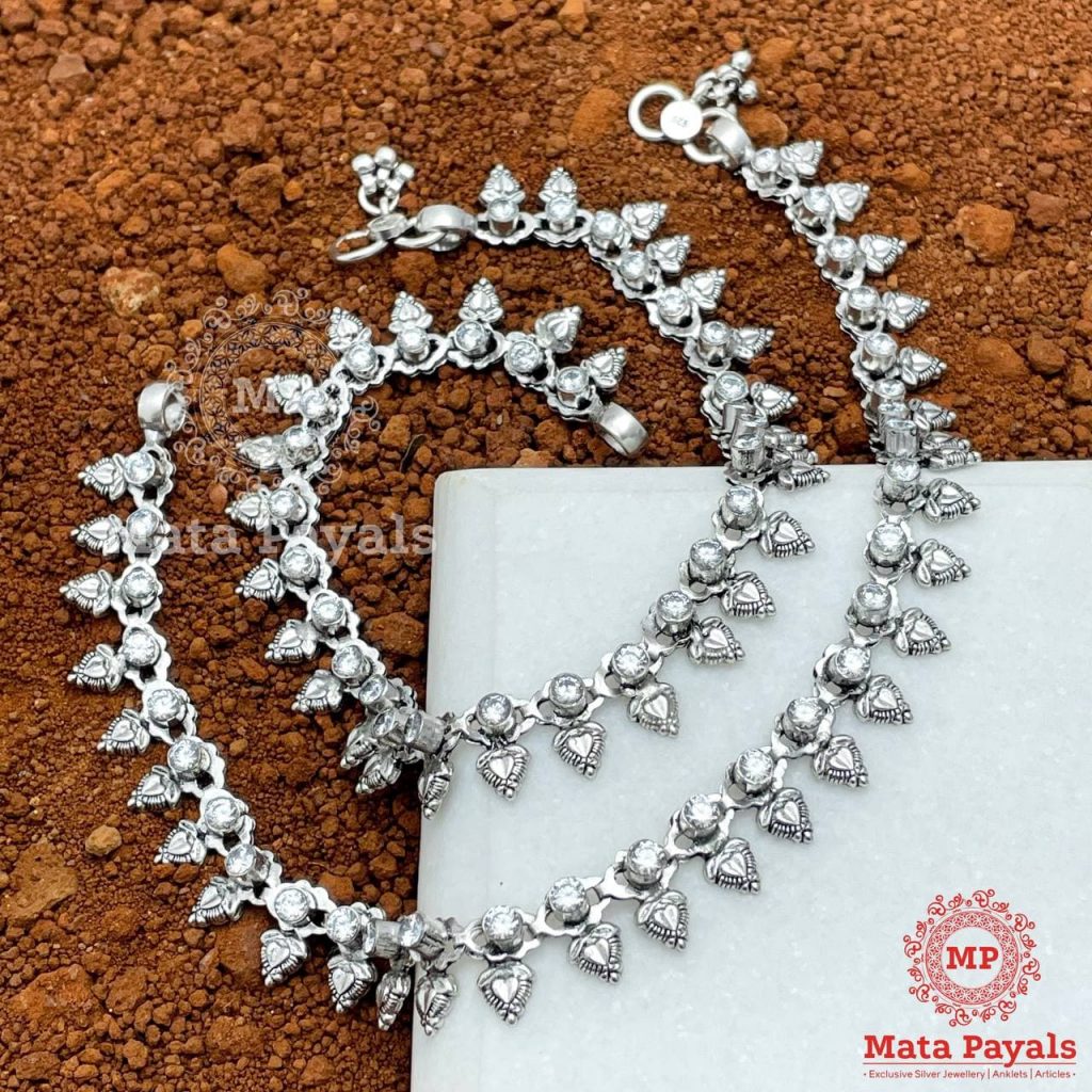 Heart 92.5 Silver Anklet