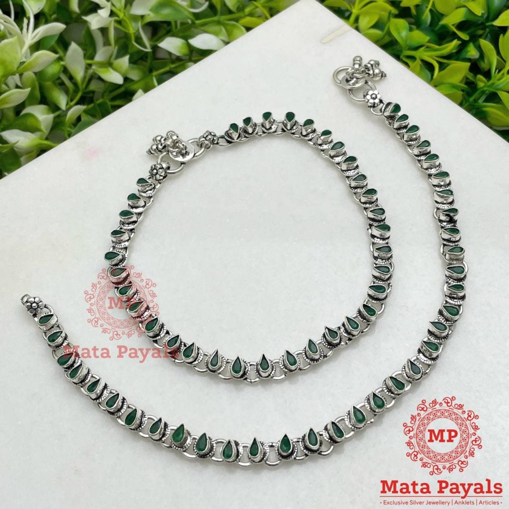 Leaf Green Silver Jewellery
