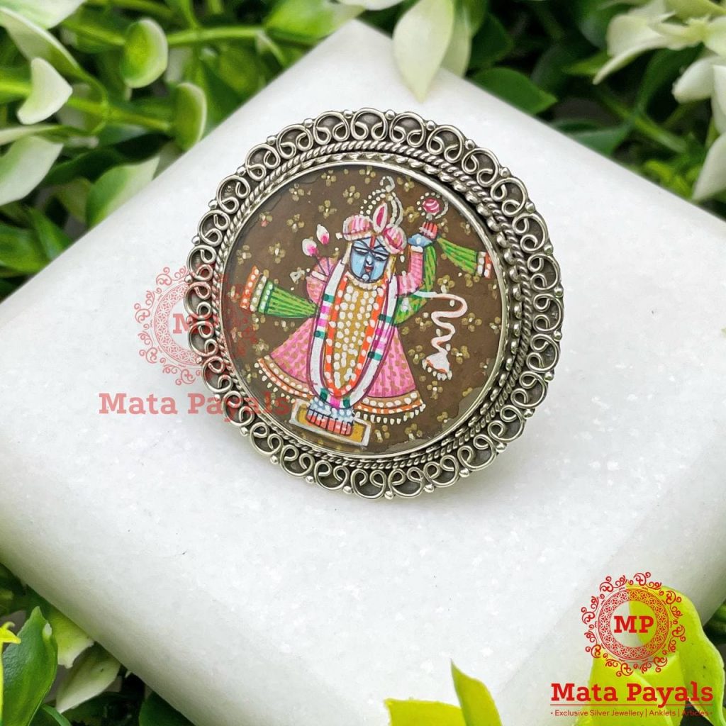 Shri Krishna Meenakari Ring