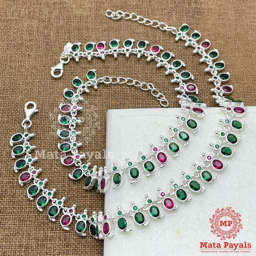 Green Mango Silver Anklet