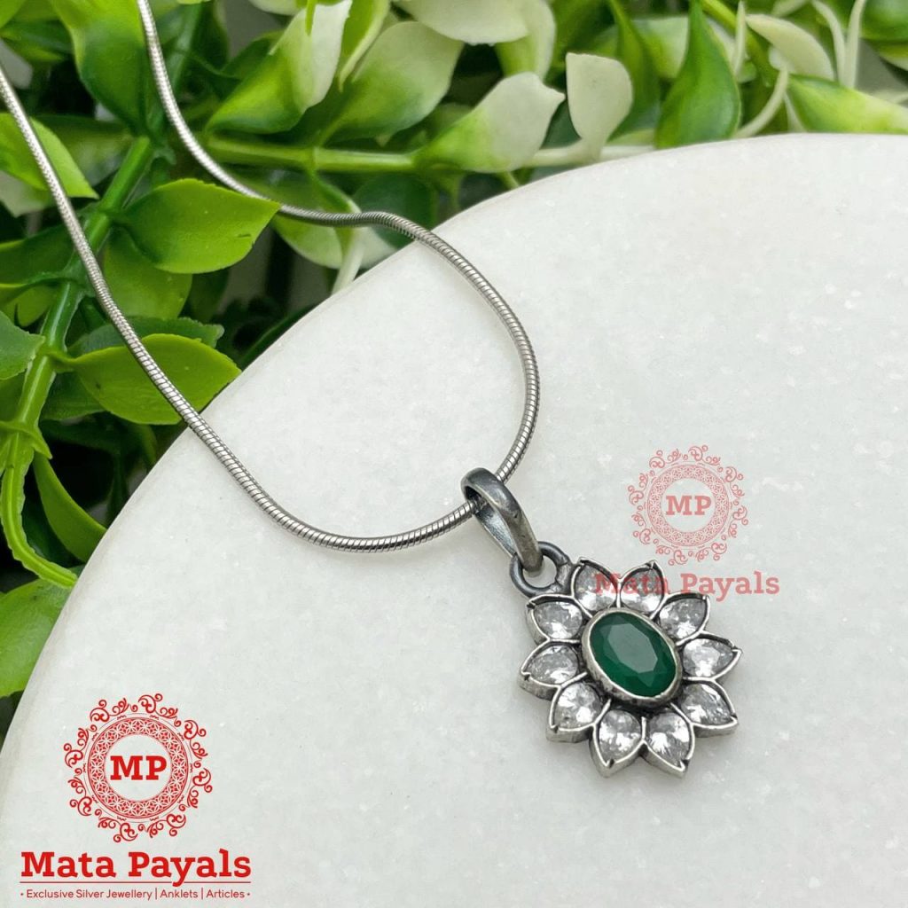 Sunflower Silver Necklace