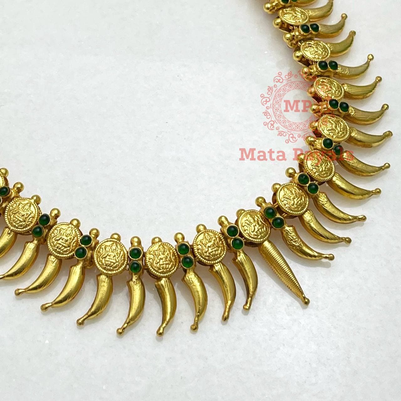 Devi Lakshmi Mango Red & Green Necklace......
