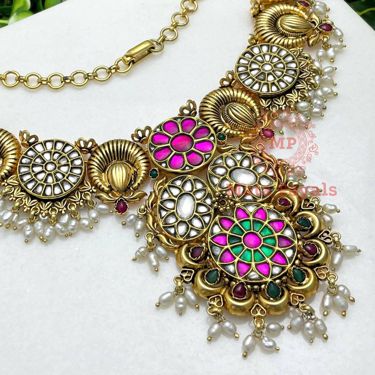 Kundan Gold Silver Necklace..