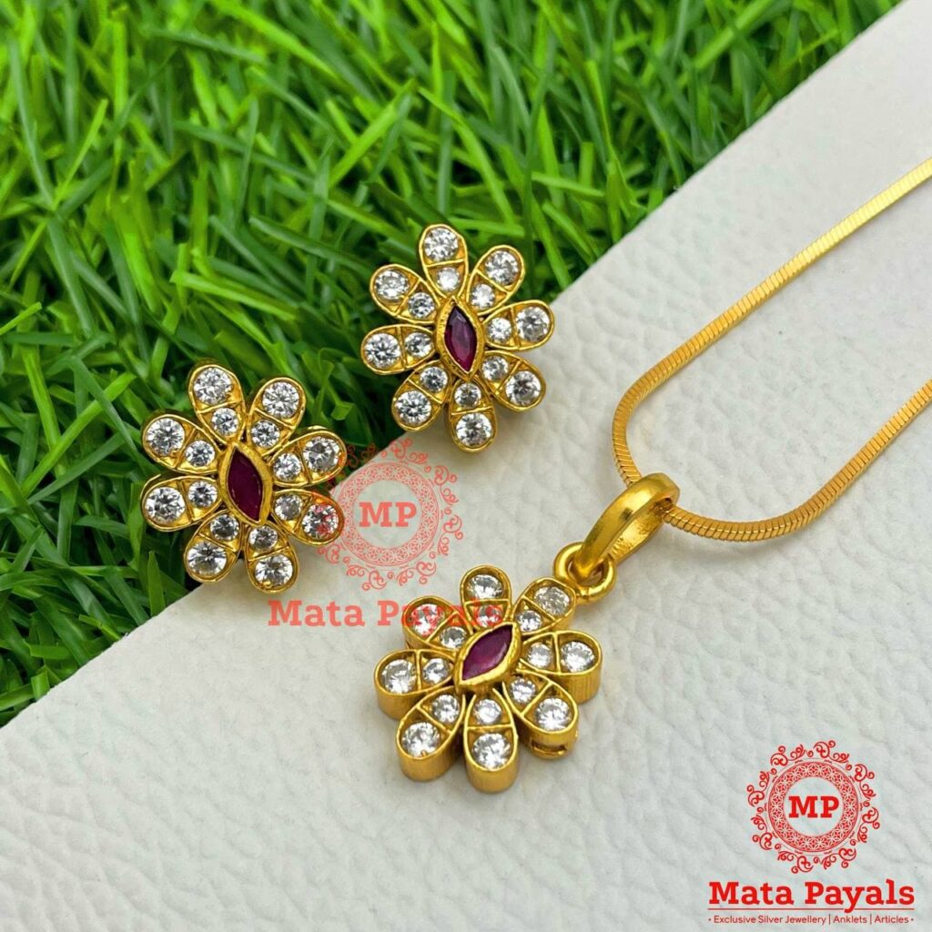 Red Gold Plated Pendant Set