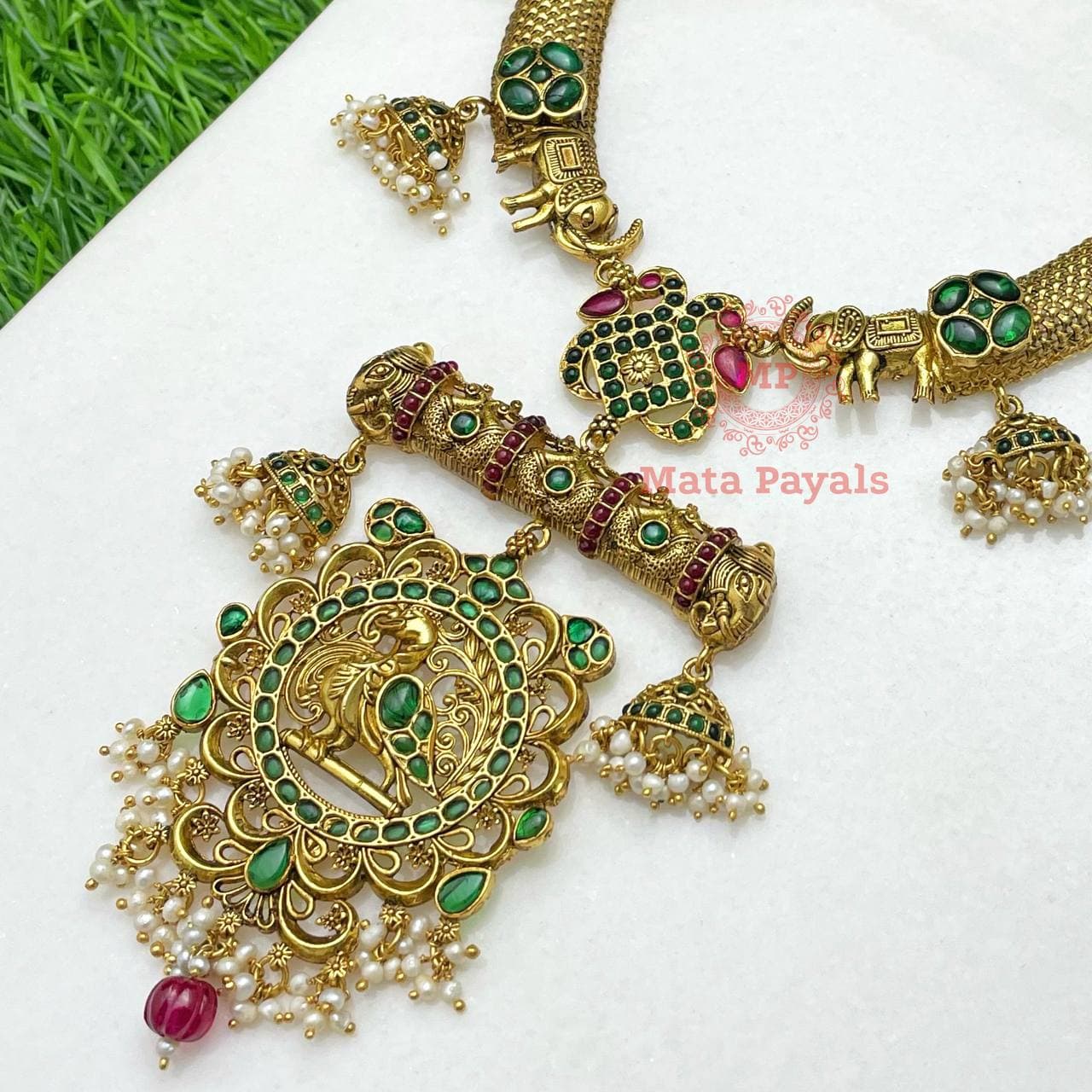 Mayur Nandi Gold Plated Necklace.