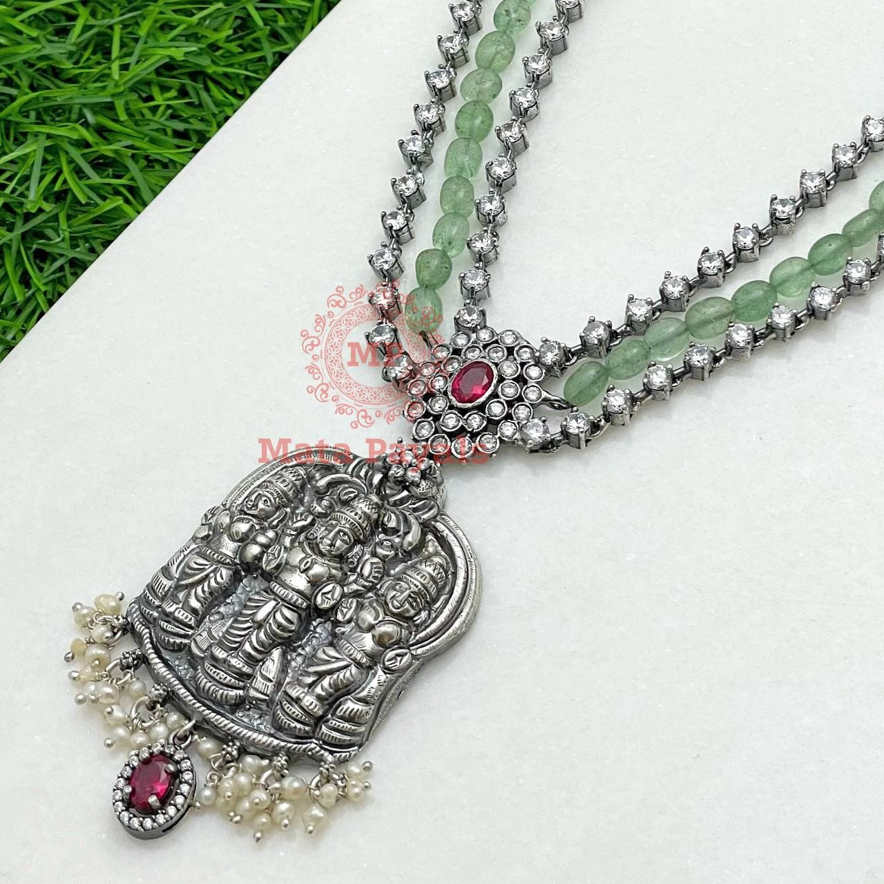 Mehindi Silver Necklace.