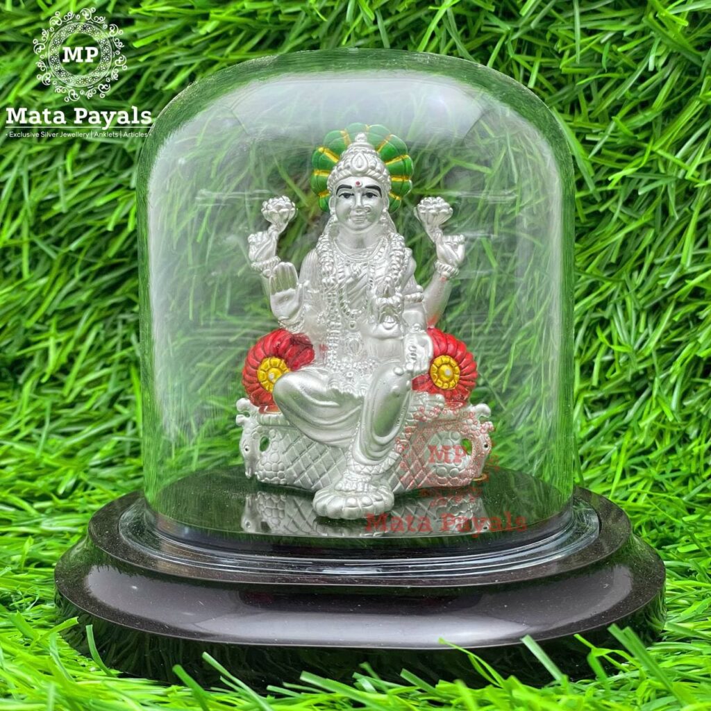 Shri Dhana Lakshmi Silver God Idol