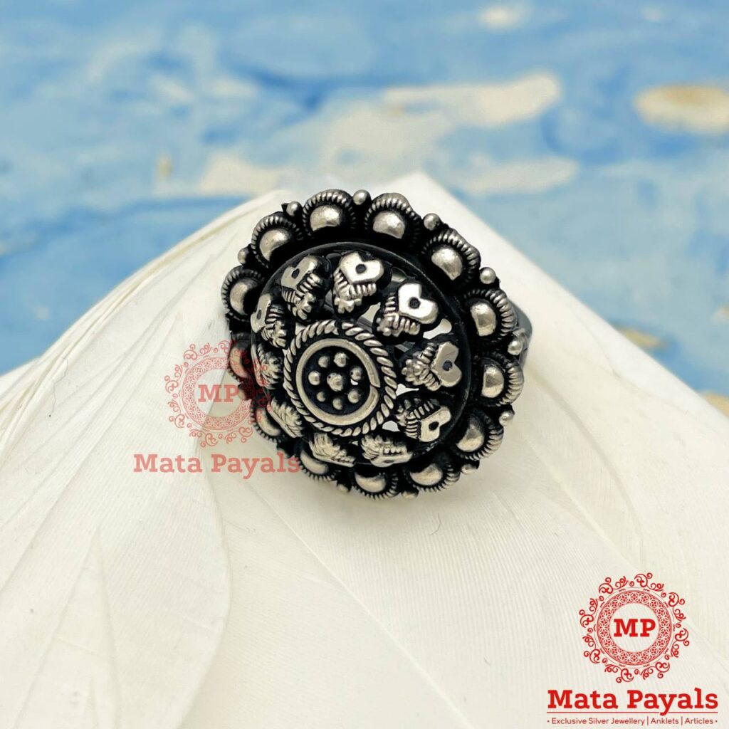 Antique Silver Oxidised Ring